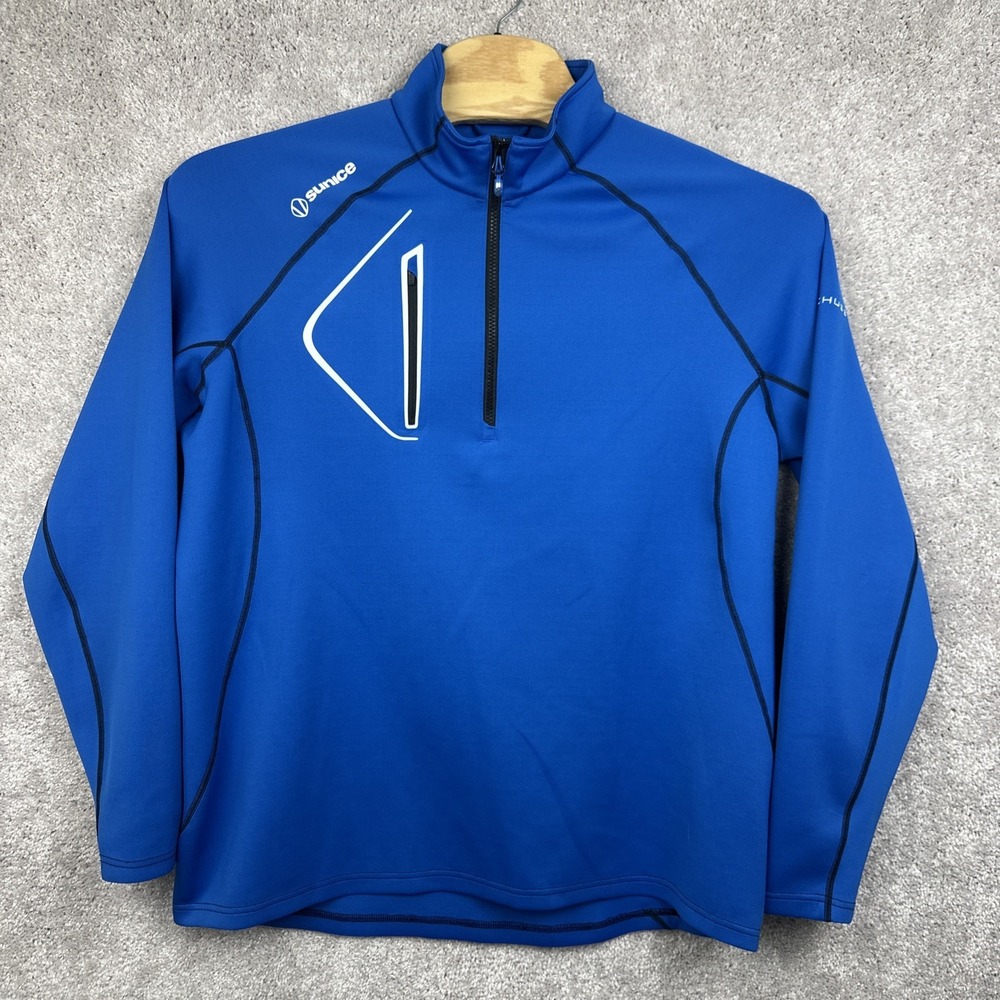 Sunice Allendale Sweatshirt Mens XXL Blue 1/4 Zip Golf Stretch Performance